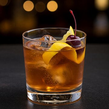 A rob roy cocktail drink