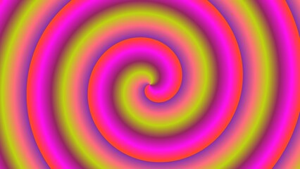 Hypnotic spiral of vibrant pink, orange, and lime green hues