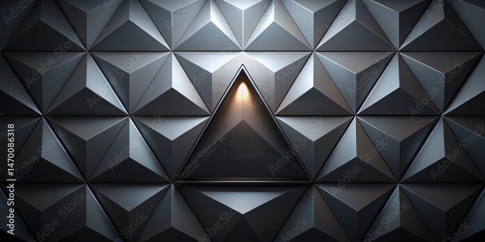Aufkleber Illuminated Triangular Panel Abstract Background Featuring Geometric Shapes and Subtle Light Source