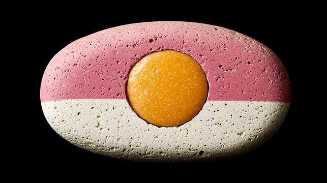 Abstract Pastel Pink and Beige Blob Form with Shadow