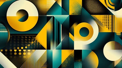 Abstract Geometric Teal Yellow Design. (1)