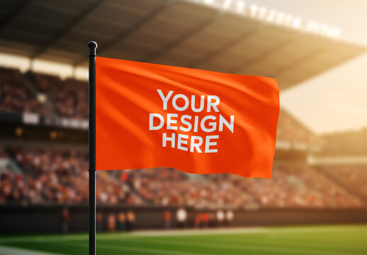 Flag Mockup at the Football Stadium