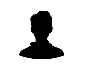 Silhouette of a person in a casual outfit for profile creation on a transparent background, cut out