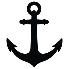 Ships anchor symbol on white