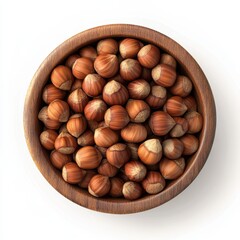 Fototapeta premium Hazelnuts in a wooden bowl (2)