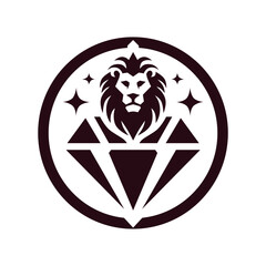 Obraz premium Diamond Theme Lion Logo Design