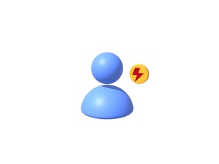 Account profile name 3D vector icon personal online with energy unlock username password login web security protection. minimal cartoon style, . illustration.