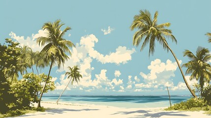 Fototapeta premium Tropical Beach Paradise Scene. (5)