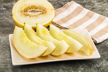 Sweet juicy ripe melon slices