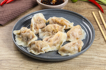 Asian steamed dumplings with meat