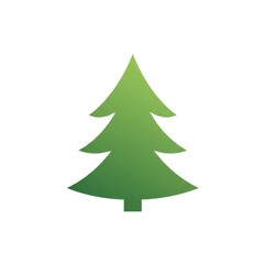 Fototapeta premium Simple Green Gradient Christmas Tree Illustration