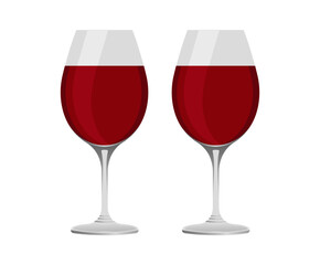 Two glasses with red wine.