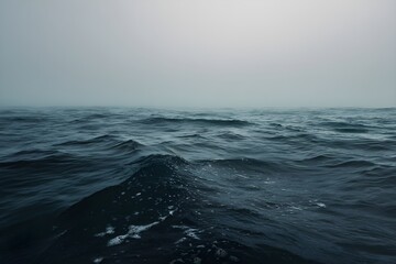 Vast moody ocean under an overcast sky
