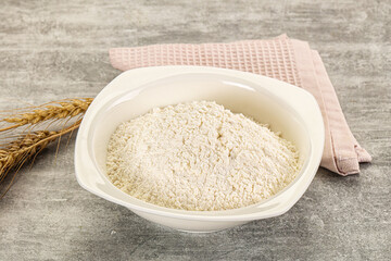 Wheat flour for cooking in the bowl