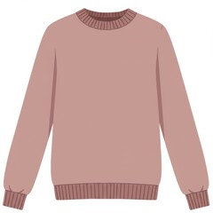 Dusty Rose Knitted Long Sleeve Pullover Sweater