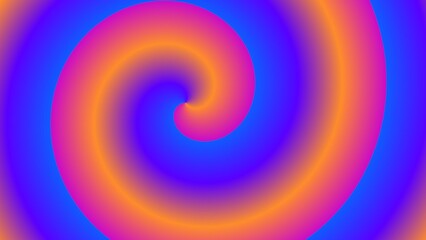Vibrant spiral of orange, pink, and blue gradients