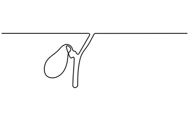 Gallbladders digestive inner organ symbol. Black color on white background with alpha channel. Simple reveal and disappear animation.