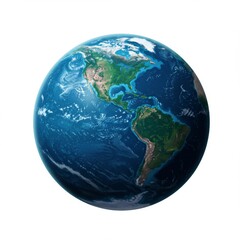 Detailed Blue and Green Earth Globe Render