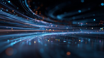 Digital Transformation Concept with Futuristic Data Flow and Smart Technology Visualization