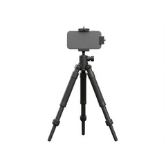 Black Smartphone Tripod on White Background