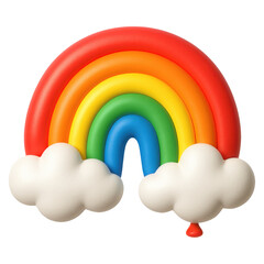 Cute rainbow balloon illustration studio 3d png transparent icon whimsical design