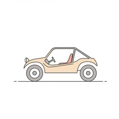 Obraz premium Beige Dune Buggy Line Art Illustration