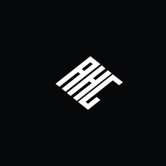 AHG letter logo design on black background.