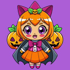 Naklejka premium halloween girl