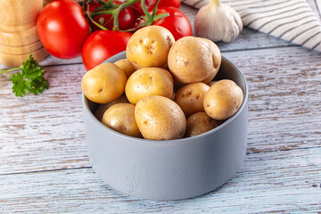 Uncooked raw yellow baby potato