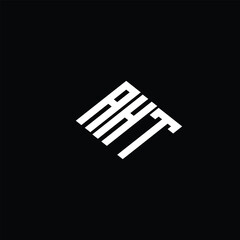 AHT letter logo design on black background.