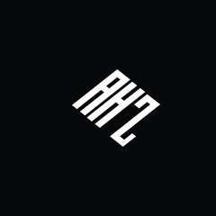 AHZ letter logo design on black background.