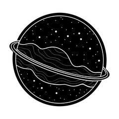 Planet Silhouette vector illustration