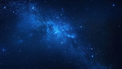 Obraz premium Eternal Blue: A captivating visual of the Milky Way galaxy stretches across the deep blue canvas of space, showcasing the celestial wonders and stellar artistry.