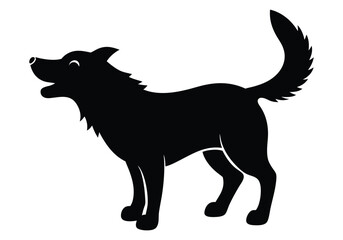 Dog Shaking Water Off Fur Silhouette