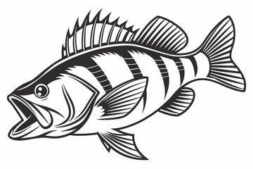 Fototapeta premium perch sihouette black vector