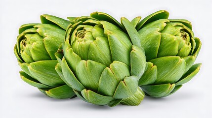 Obraz premium Fresh Green Artichokes with Closeup Studio Shot.