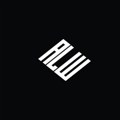 ALW letter logo design on black background.