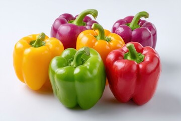 Vibrant Colorful Bell Peppers: A Fresh and Vivid Still Life