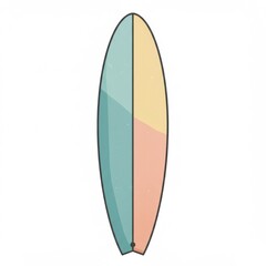 Pastel Color Surfboard Design Illustration