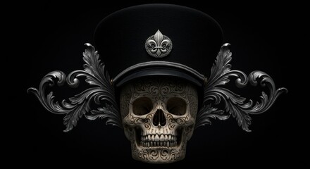 Elegantly adorned skull: A juxtaposition of mortality and decorative extravagance