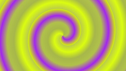 A hypnotic spiral of lime green and violet