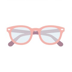 Fototapeta premium Pastel Pink Round Eyeglasses on White Background