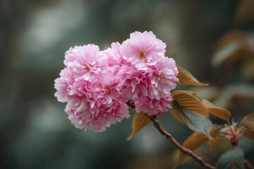 Fototapeta premium Delicate Pink Cherry Blossoms: A Serene Floral Image