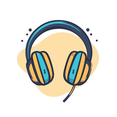 Stylized Headphones Icon Music Technology Accessory Creative Design Audio Equipment Vector Graphic Illustration