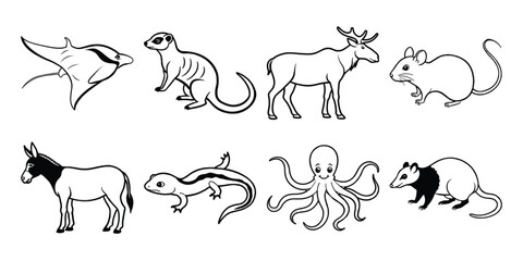 animals vector set