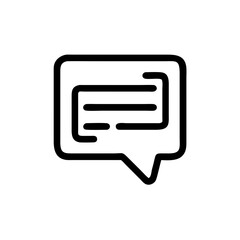 comment Message bubble icon representing communication in a minimalist style  