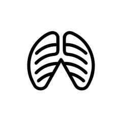 Diagram of lungs in simple line art illustration  