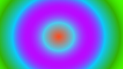 Vibrant concentric circles radiating outwards, showcasing a gradient of neon colors from a central orange point