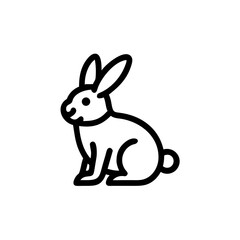 Obraz premium Cute rabbit illustration sitting on a plain background 