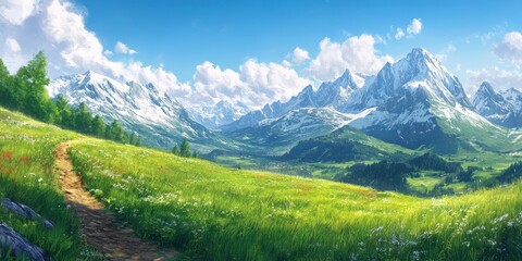 Sunny Alpine Meadow Trail